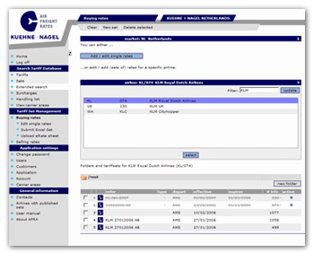 Screenshot Kuehne + Nagel